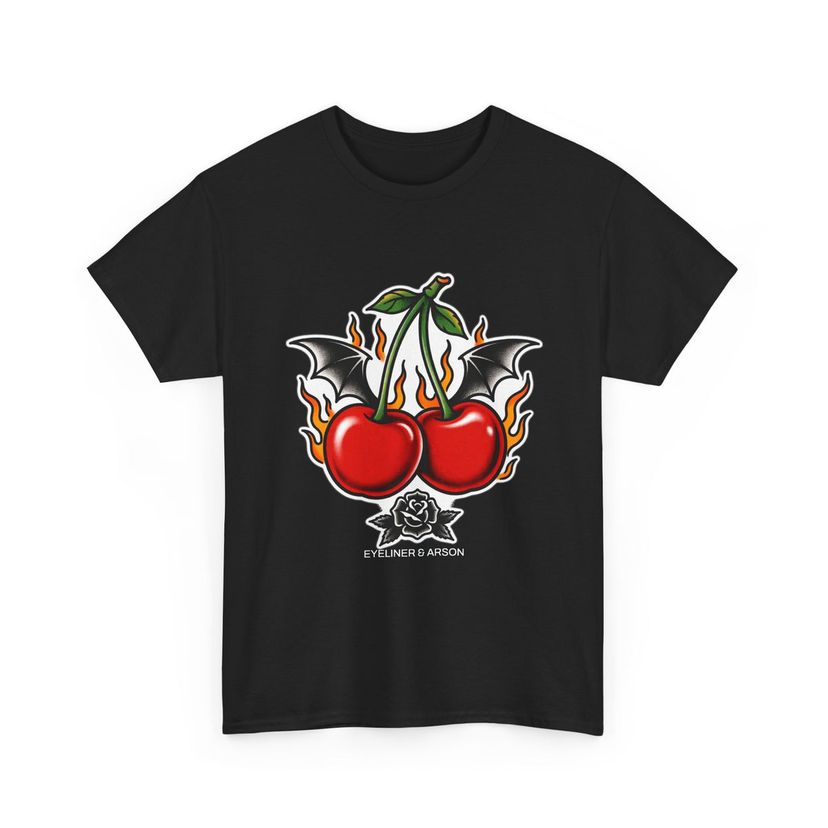Eyeliner & Arson — Flaming Cherries Tee