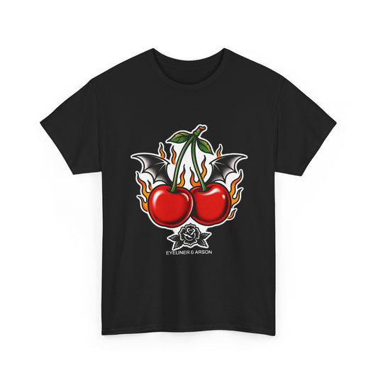 Eyeliner & Arson — Flaming Cherries Tee
