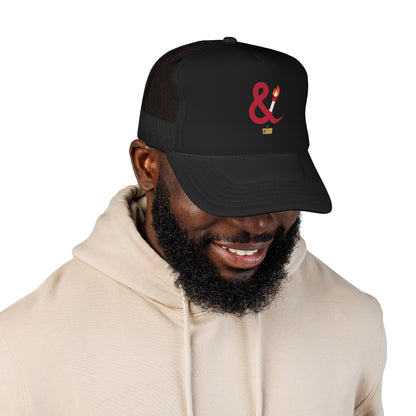 Eyeliner & Arson — Burning Ampersand Foam Trucker Hat