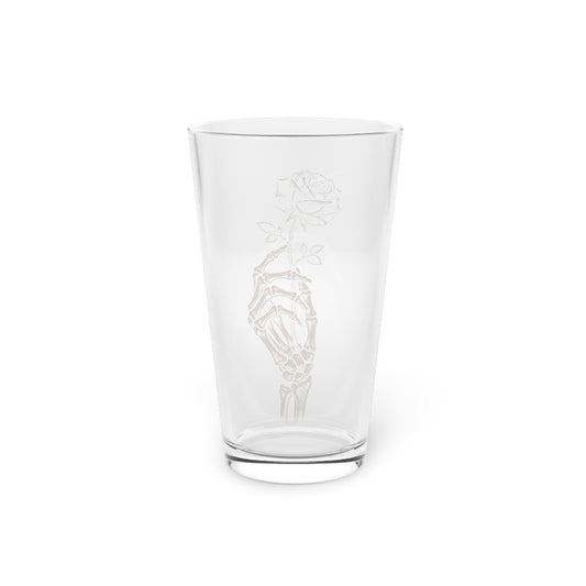 Eyeliner & Arson — Skeleton Rose Pint Glass