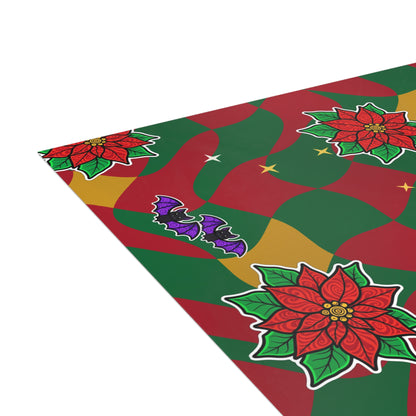Warped Checkerboard Christmas Postcard