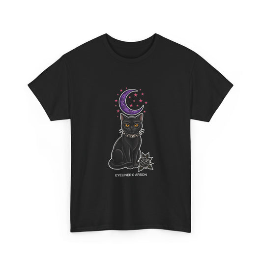 Eyeliner & Arson — Black Cat Moon Tee