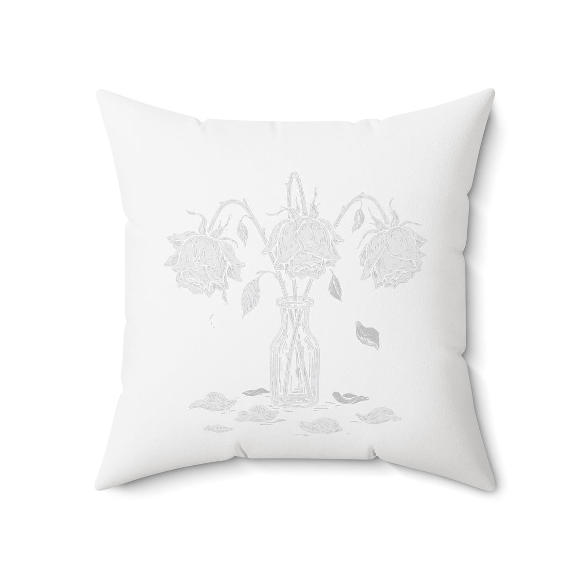 Eyeliner & Arson — Wilted Roses Throw Pillow