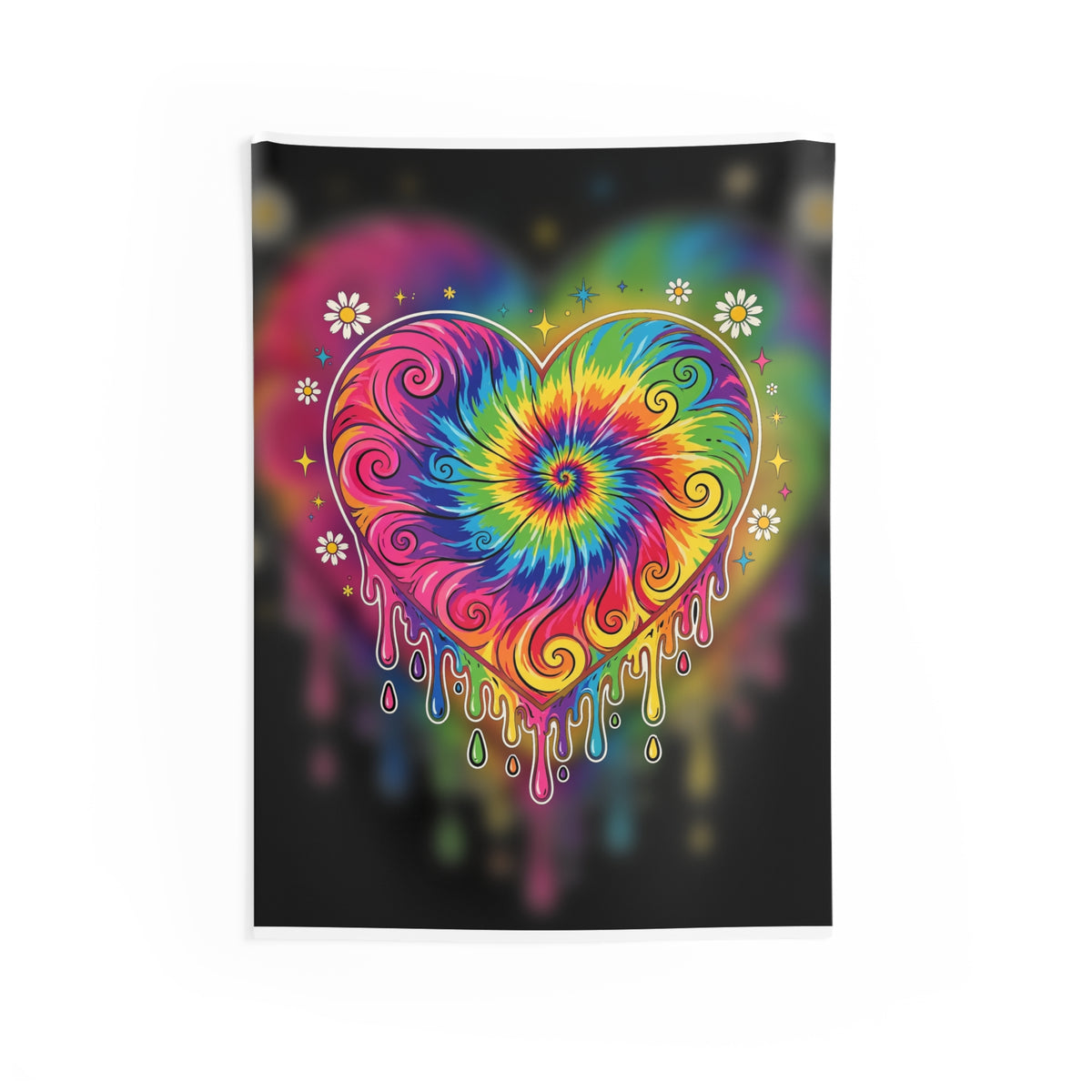 Tie-Dye Heart Tapestry