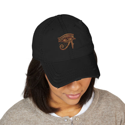 Eyeliner & Arson — Eye of Horus Distressed Dad Hat