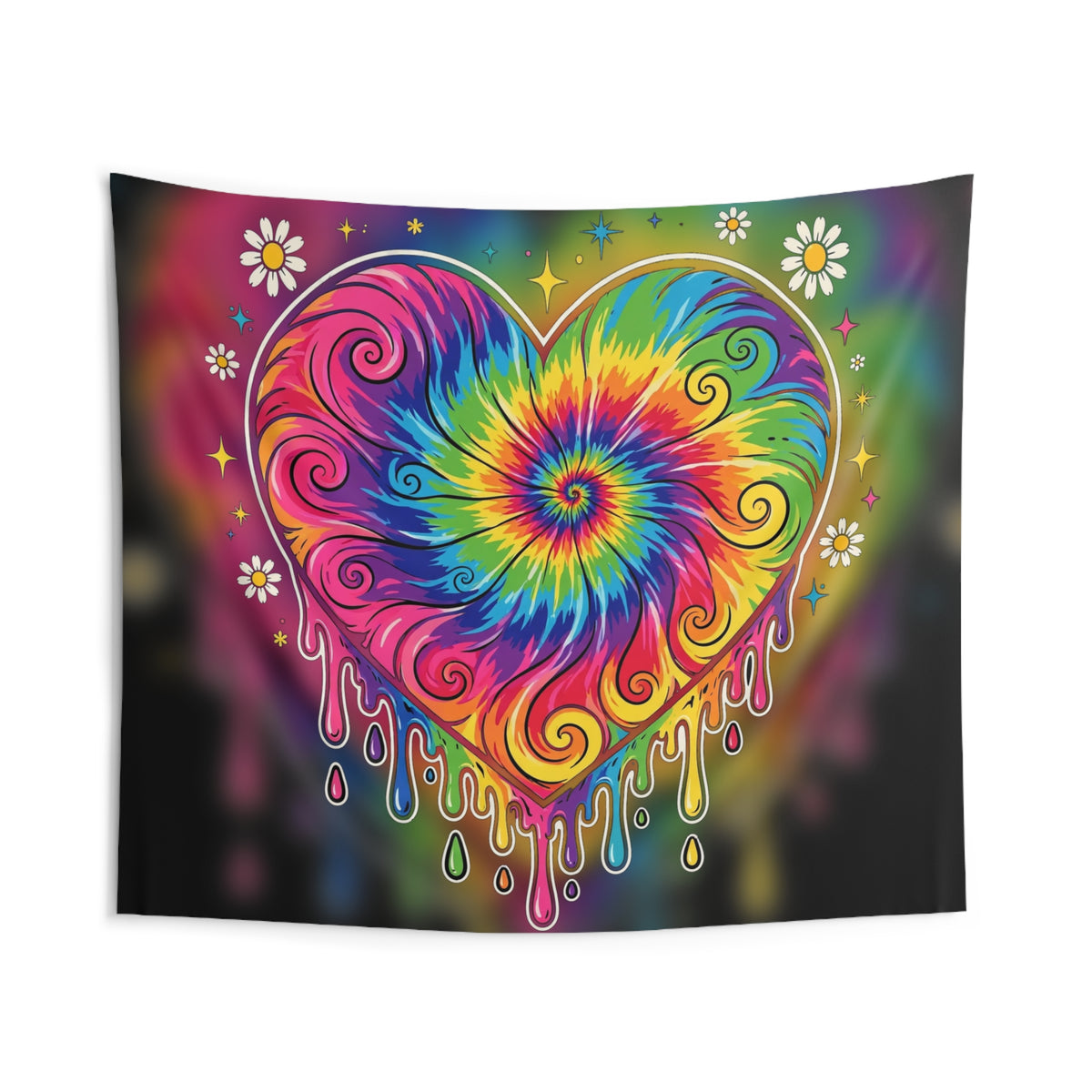 Tie-Dye Heart Tapestry