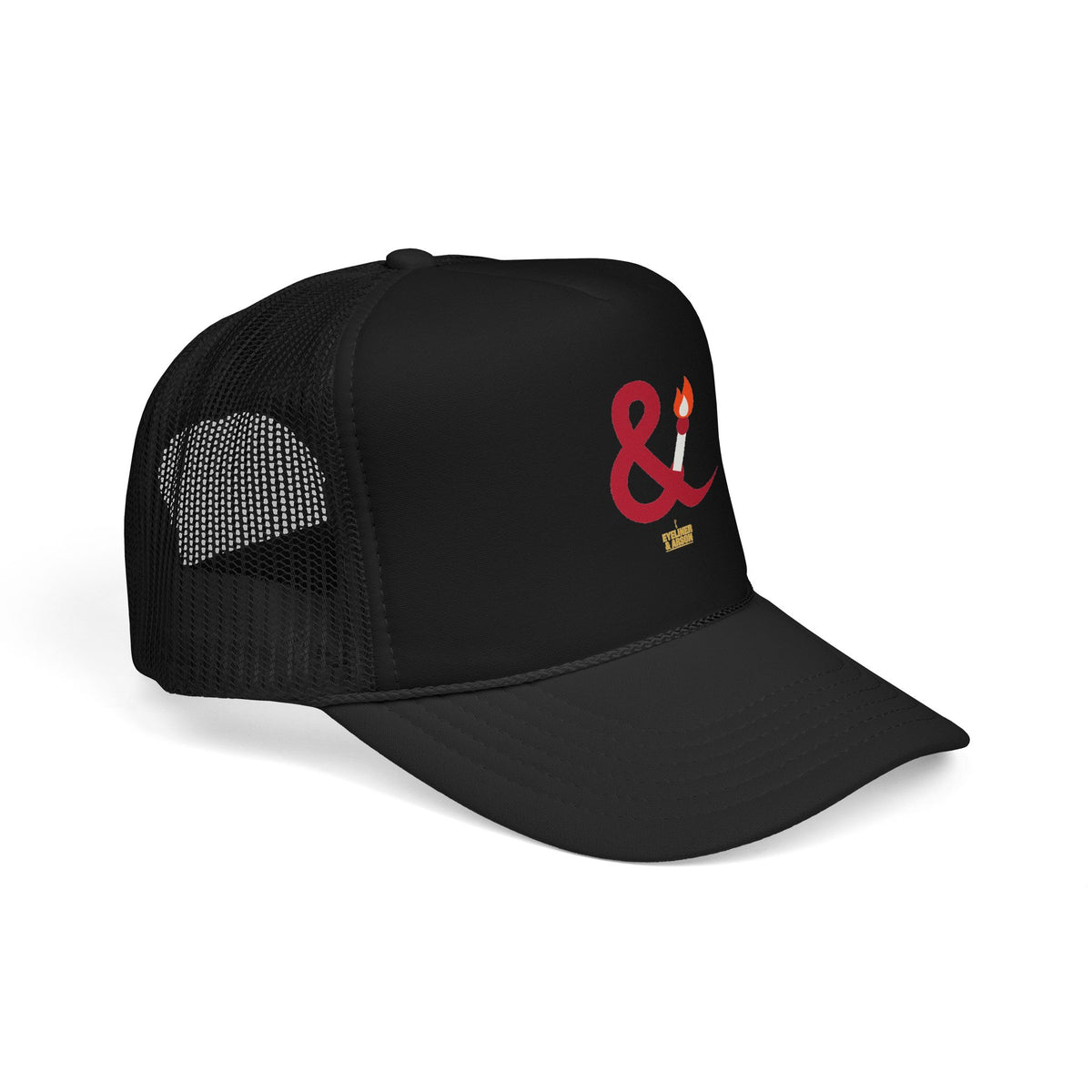 Eyeliner & Arson — Burning Ampersand Foam Trucker Hat