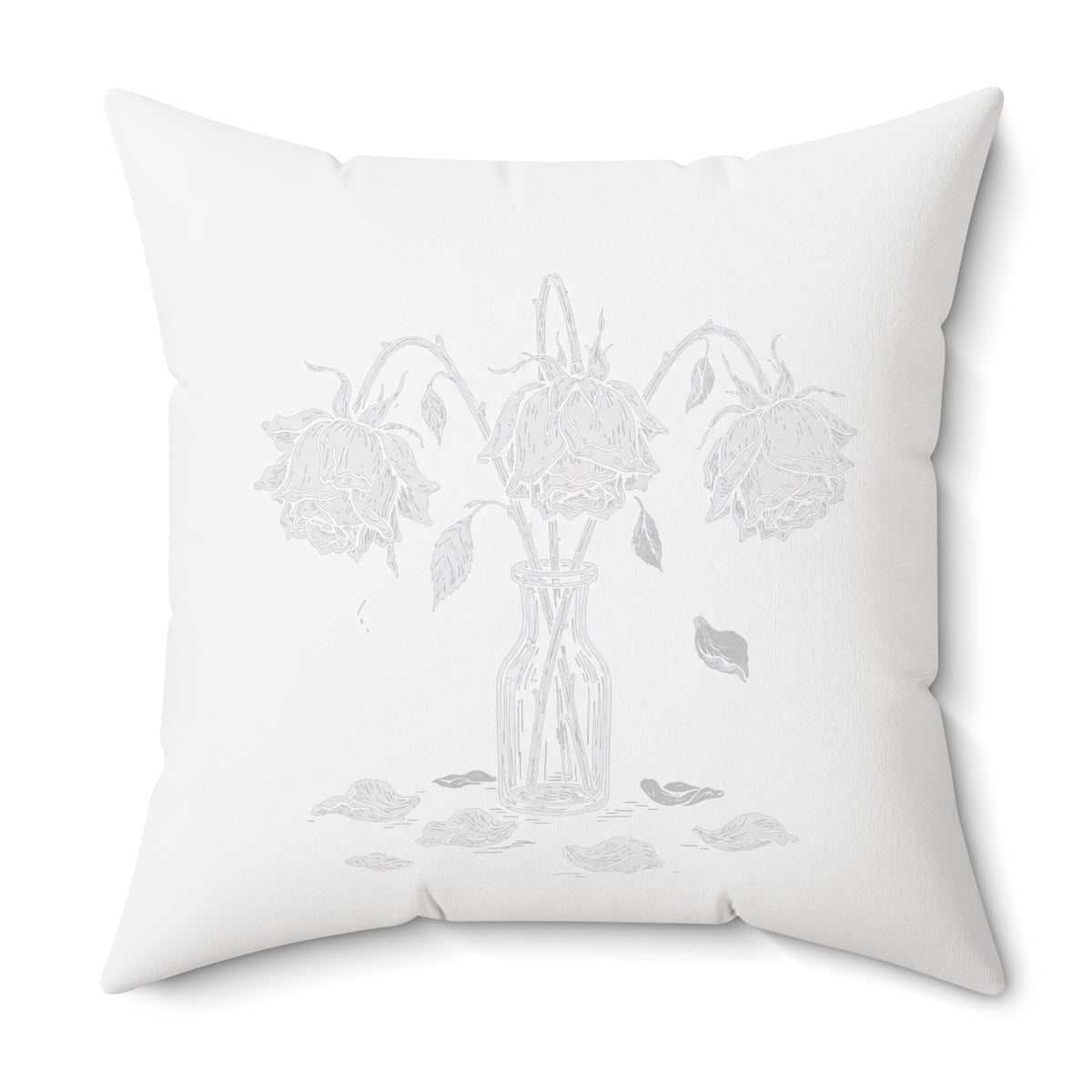 Eyeliner & Arson — Wilted Roses Throw Pillow