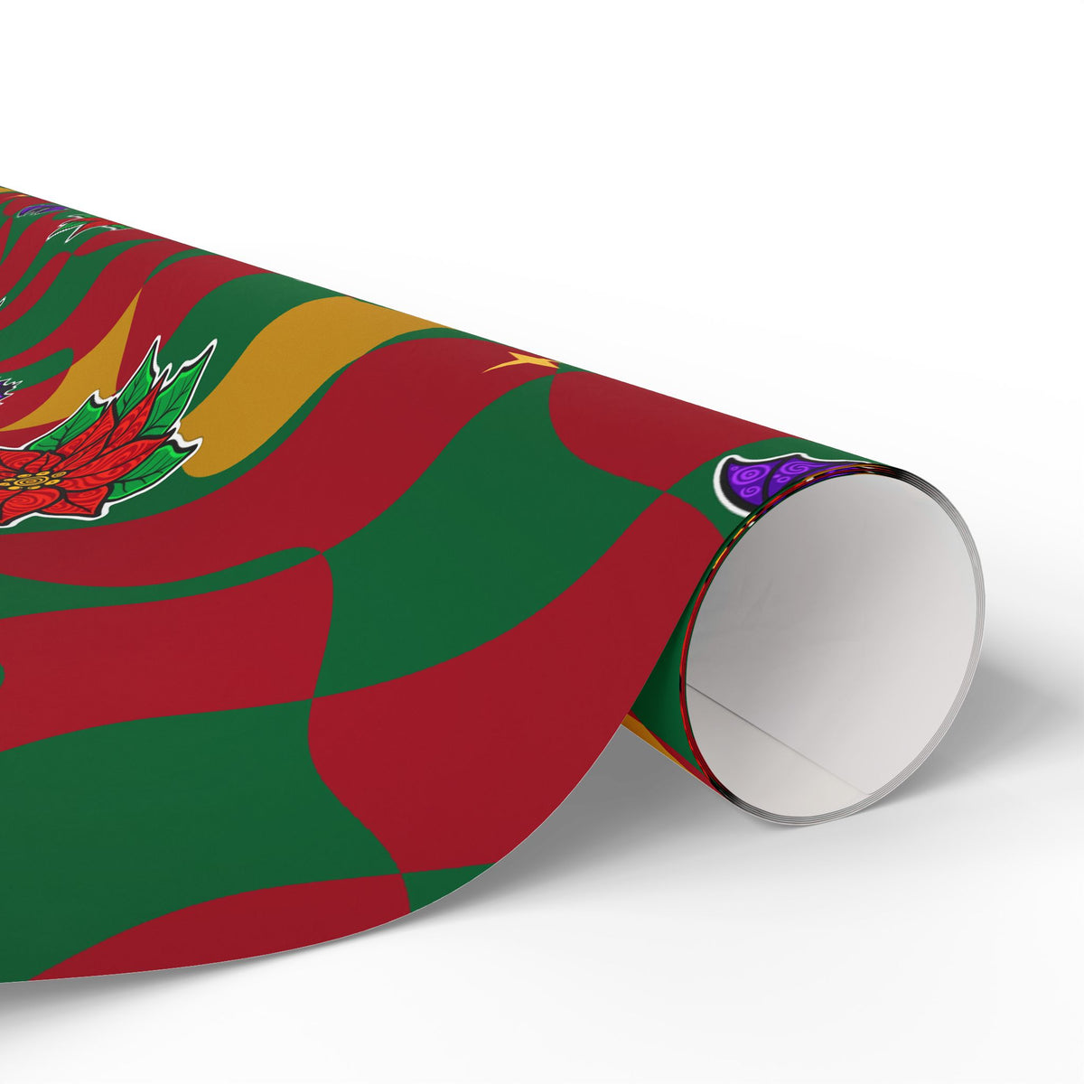 Warped Checkerboard Christmas Wrapping Paper