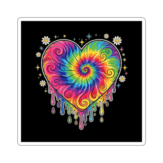 Eyeliner & Arson — Tie-Dye Heart Sticker
