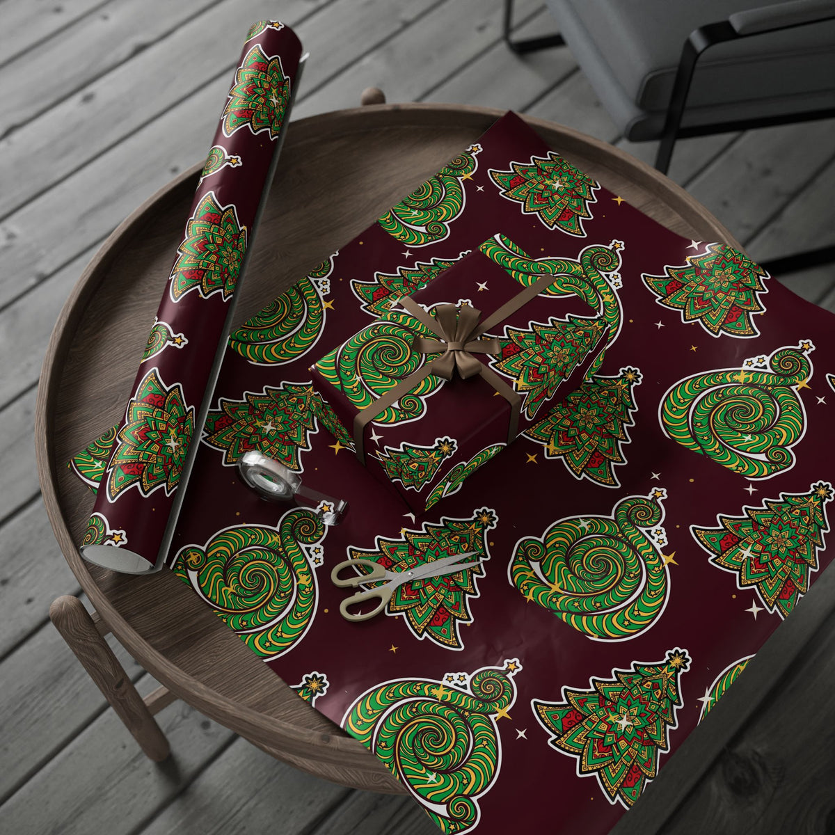 Trippy Tree Spiral Wrapping Paper