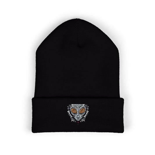 Eyeliner & Arson — Grey Spiral Eyes Beanie