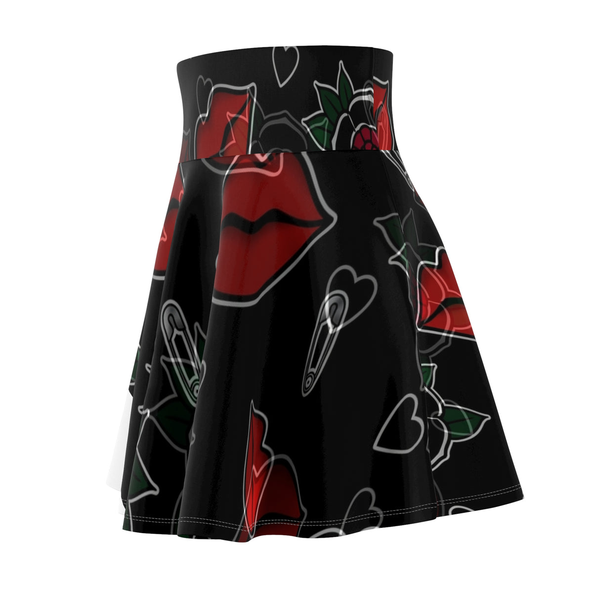 Kiss & Roses Skater Skirt