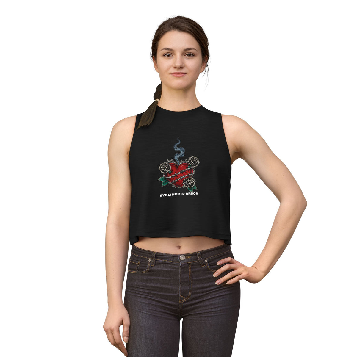 Eyeliner & Arson — Barbed Wire Heart Crop Top