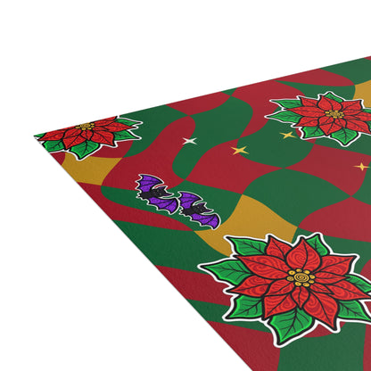 Warped Checkerboard Christmas Postcard