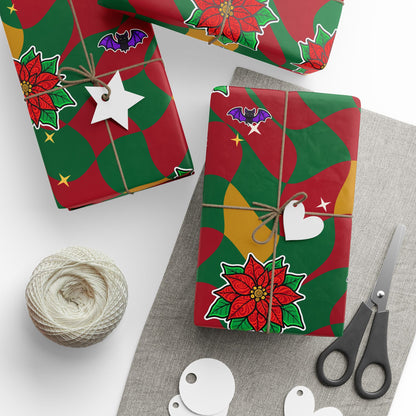 Warped Checkerboard Christmas Wrapping Paper
