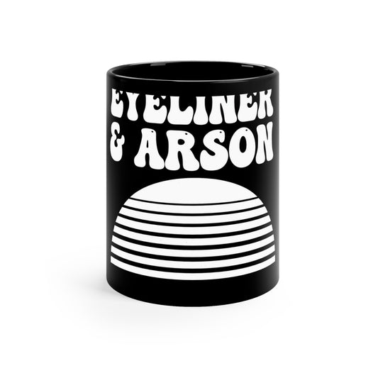 Sunset Wordmark Black Mug 11oz