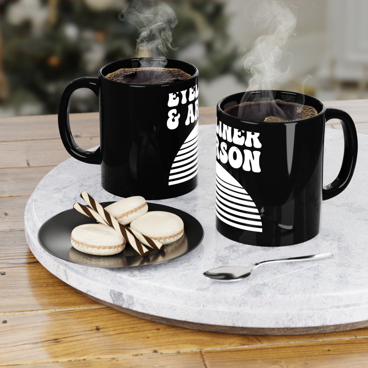 Sunset Wordmark Black Mug 11oz