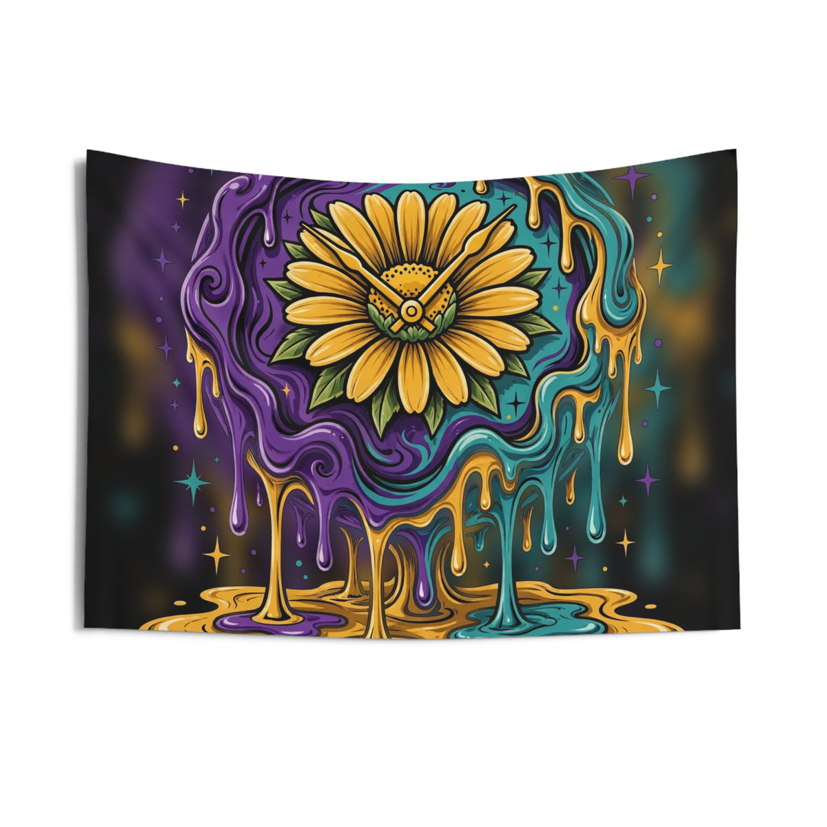 Melting Clock Flower Tapestry