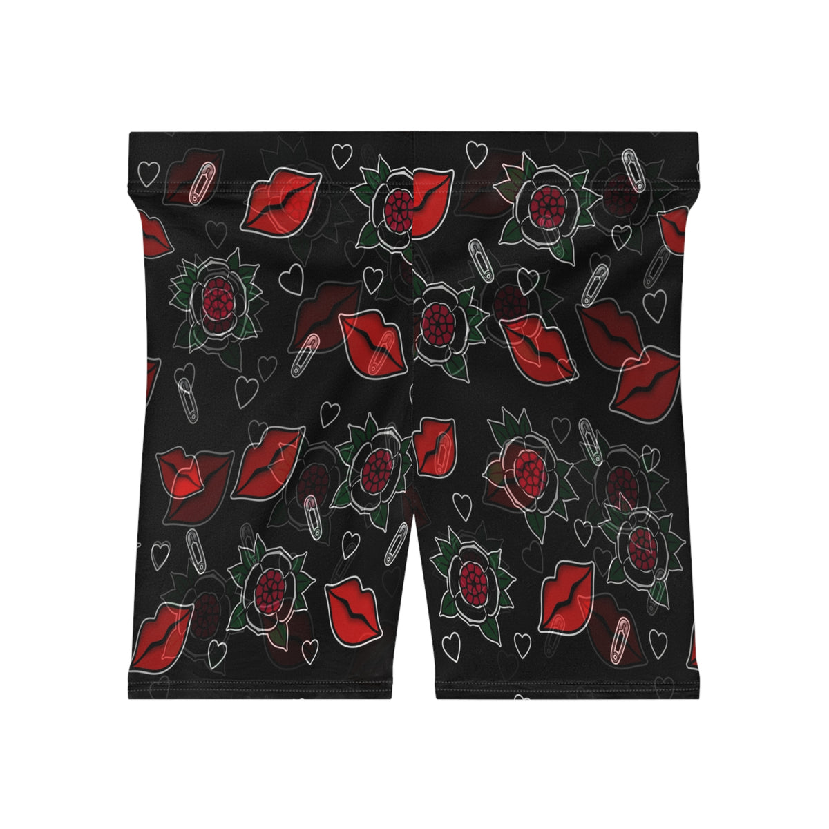 Kiss & Roses Biker Shorts