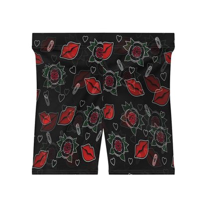 Kiss & Roses Biker Shorts