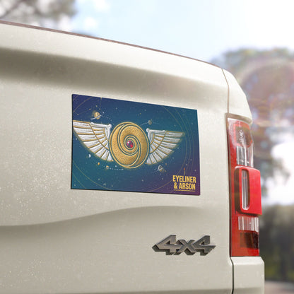Eyeliner & Arson — Winged Disc Car Magnet