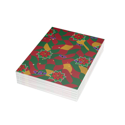Warped Checkerboard Christmas Postcard