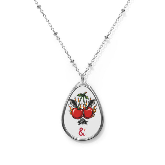 Eyeliner & Arson — Flaming Cherries Necklace