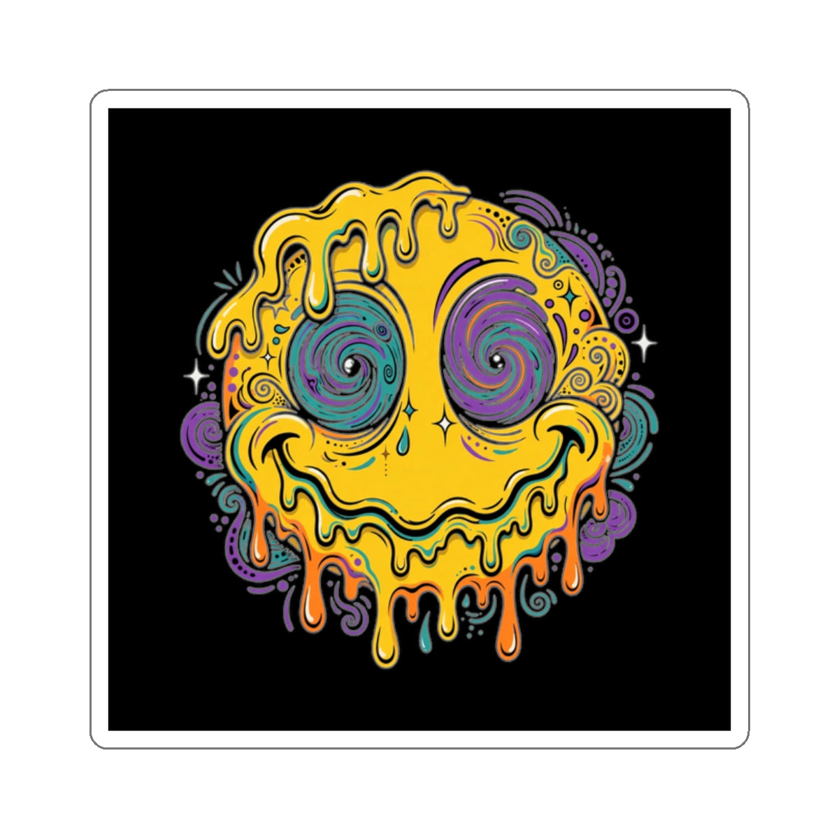 Eyeliner & Arson — Melted Smiley Sticker