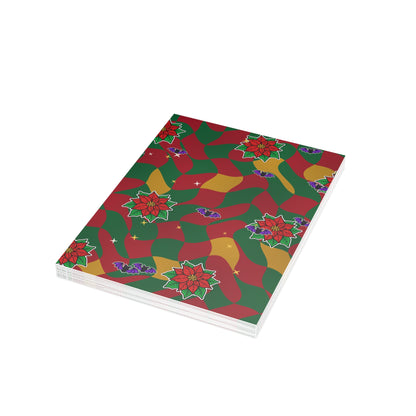 Warped Checkerboard Christmas Postcard