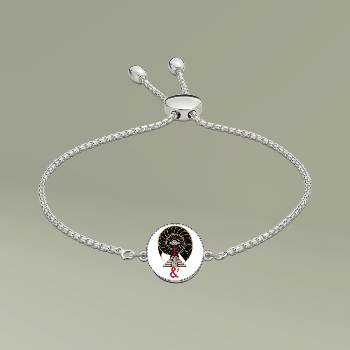 Eyeliner & Arson — Fibonacci UFO Pyramid Picture Charm Bracelet