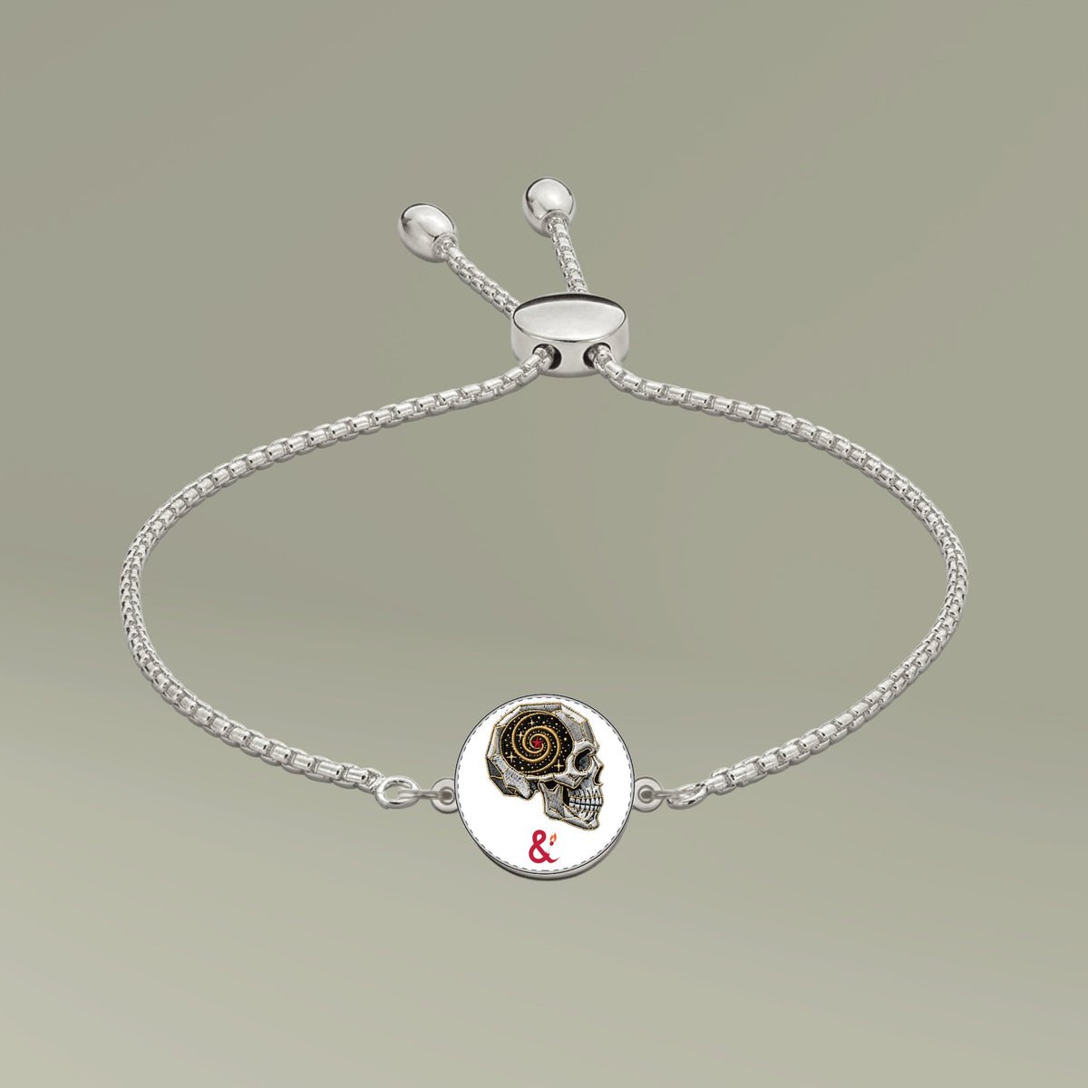 Eyeliner & Arson — Crystal Skull Picture Charm Bracelet