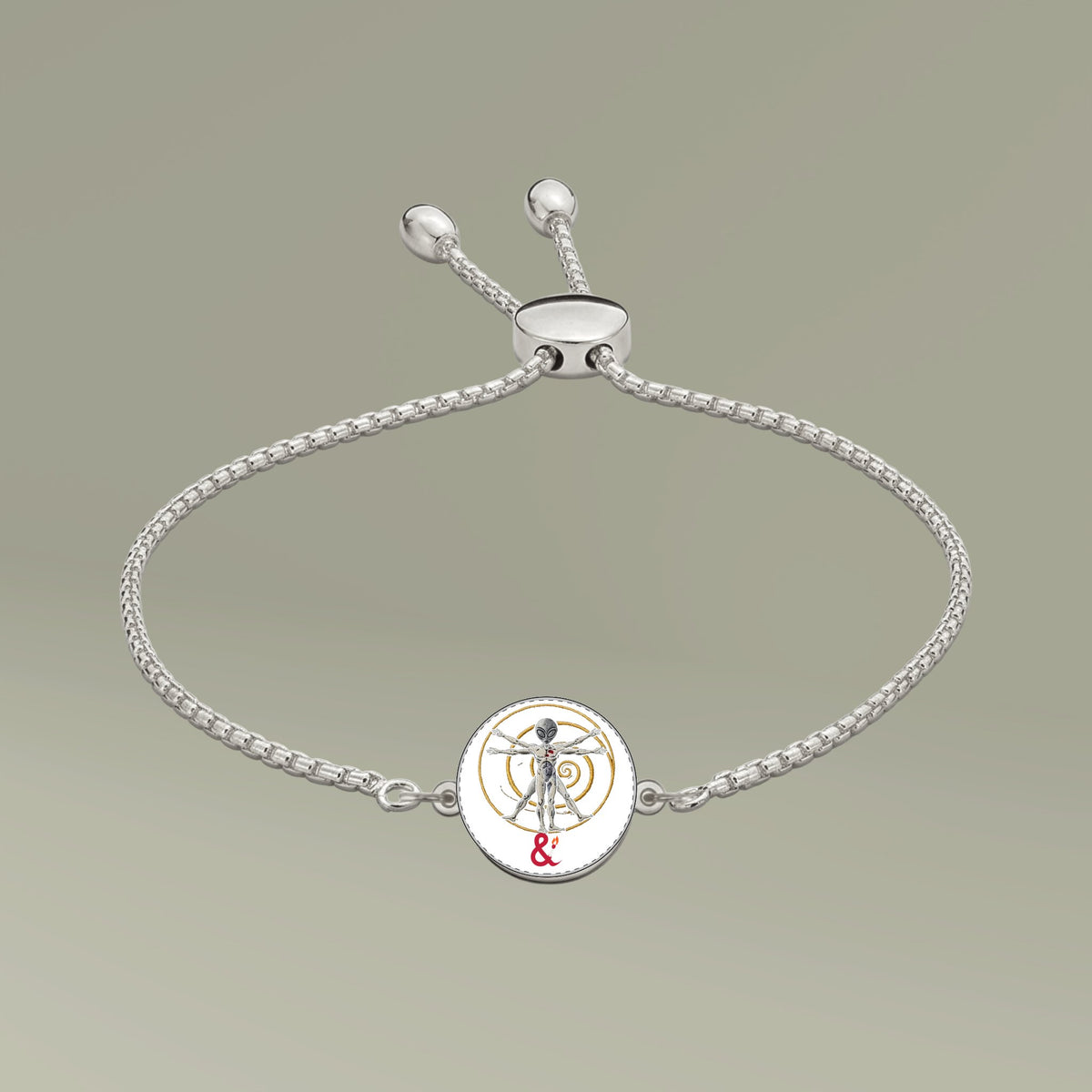 Eyeliner & Arson — Vitruvian Alien Picture Charm Bracelet