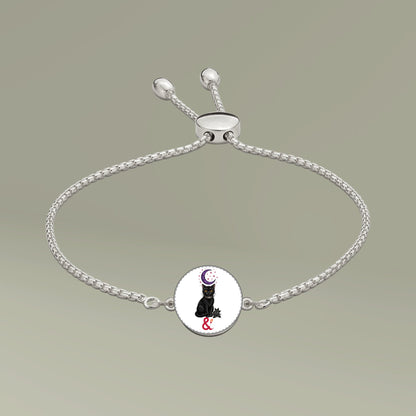 Eyeliner & Arson — Black Cat Moon Picture Charm Bracelet