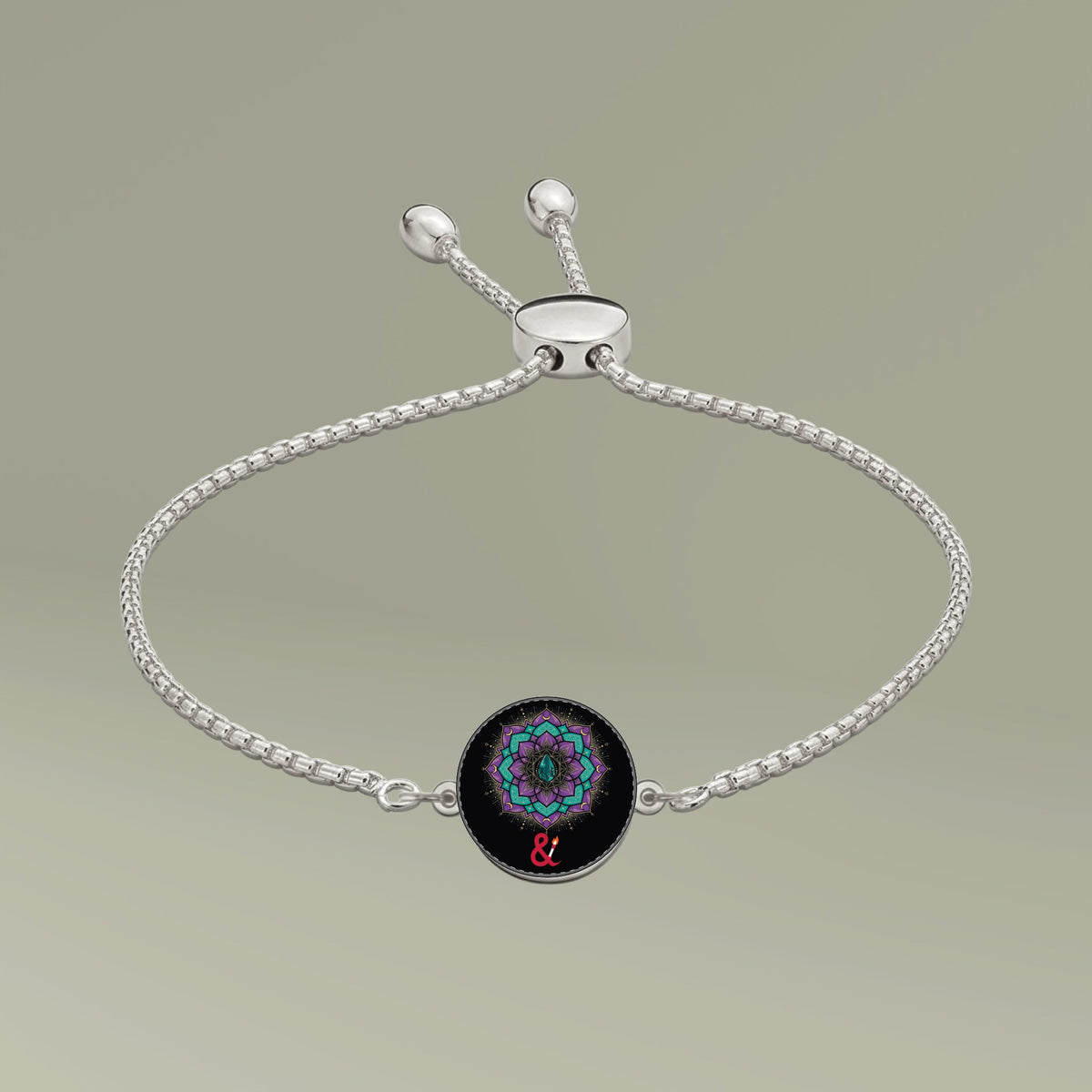 Eyeliner & Arson — Lotus Mandala Picture Charm Bracelet