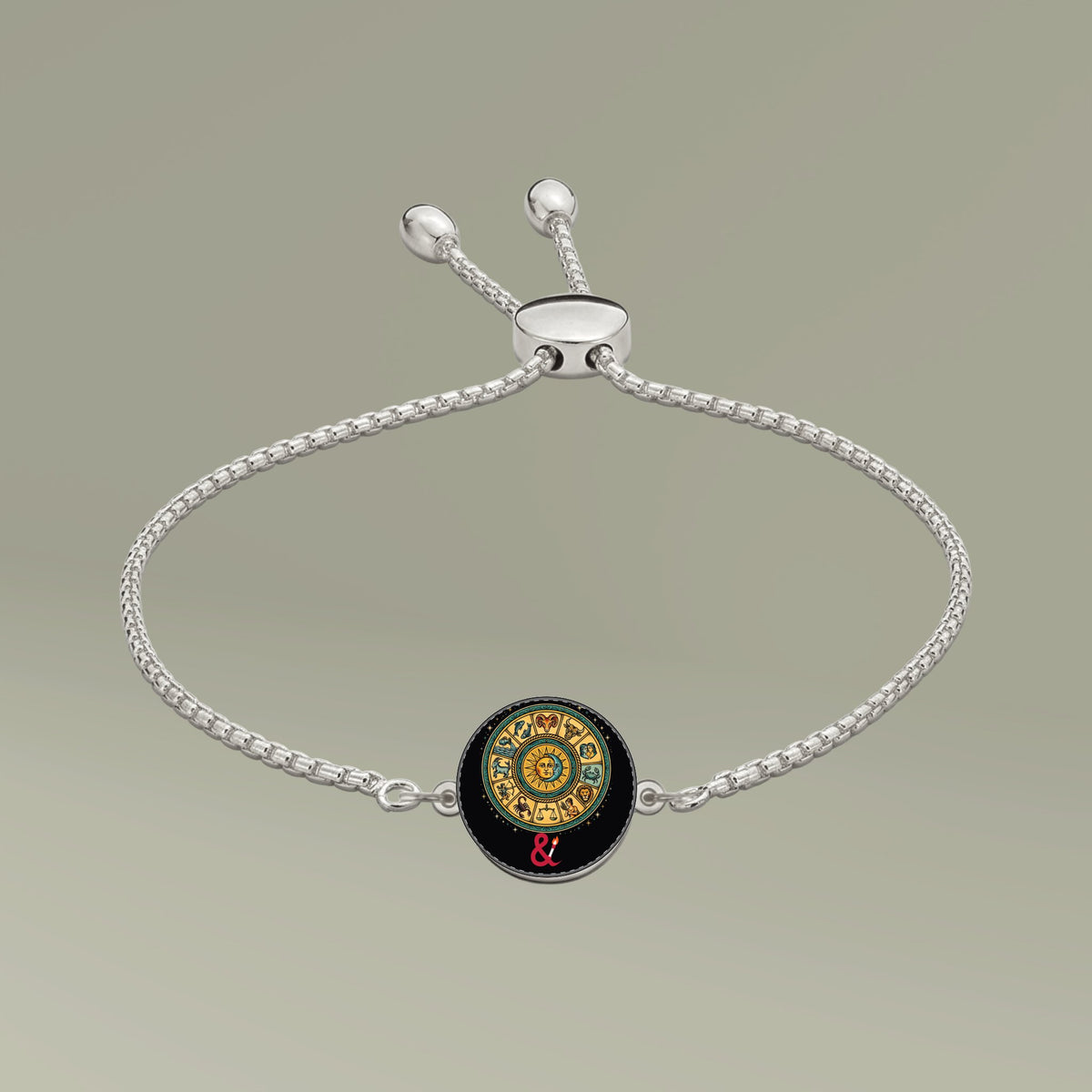 Eyeliner & Arson — Zodiac Wheel Picture Charm Bracelet
