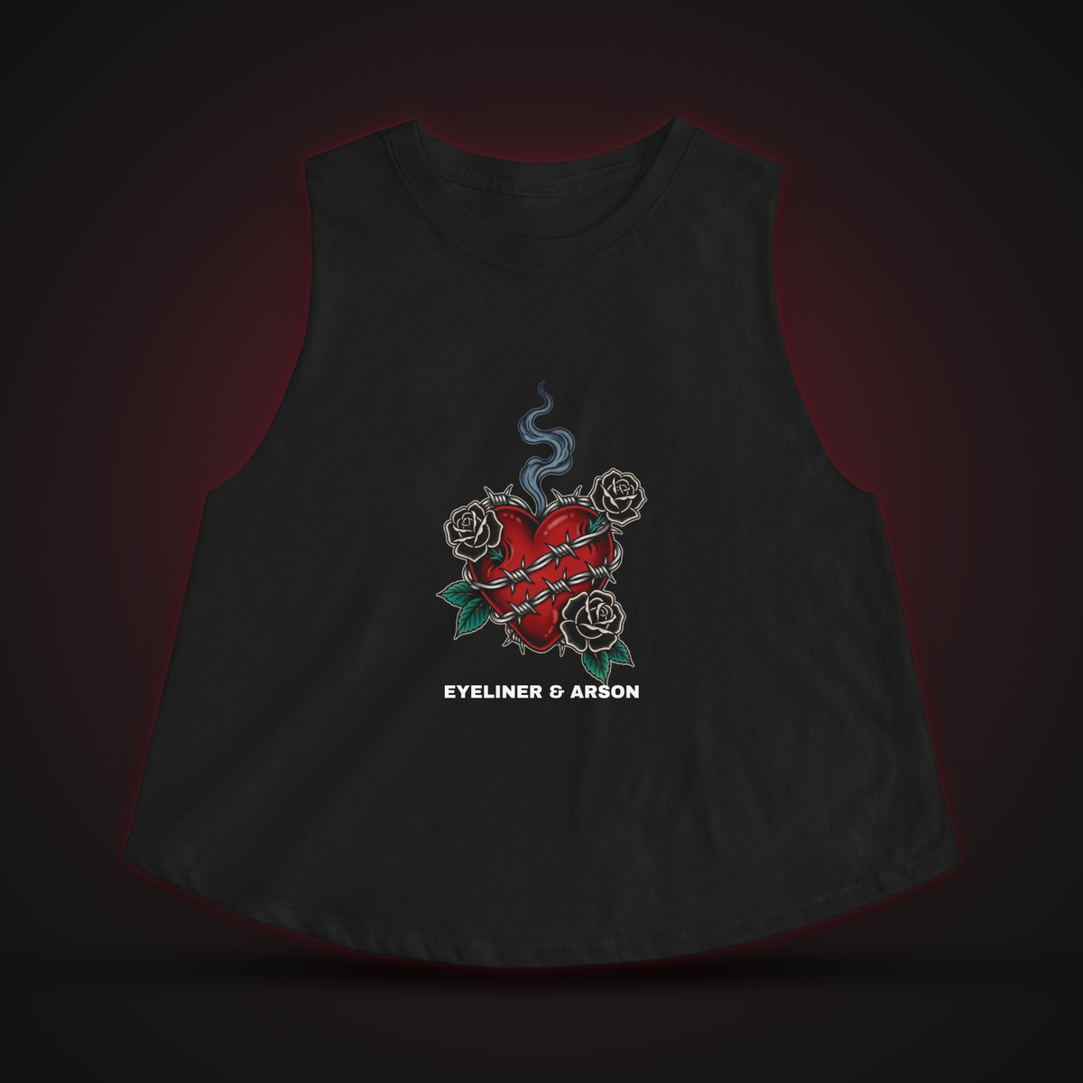 Eyeliner & Arson — Barbed Wire Heart Crop Top