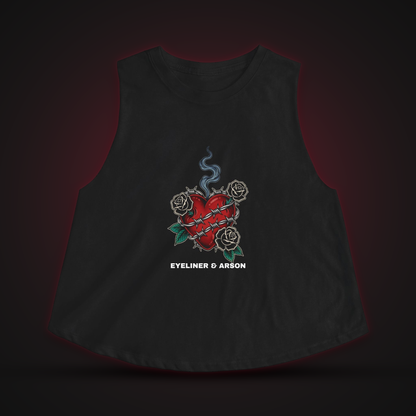 Eyeliner & Arson — Barbed Wire Heart Crop Top