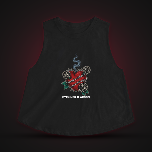 Eyeliner & Arson — Barbed Wire Heart Crop Top