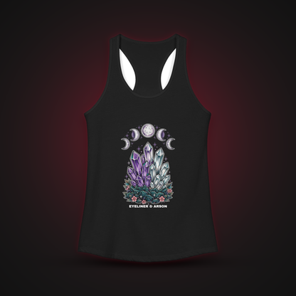 Eyeliner & Arson — Crystal Moons Racerback Tank