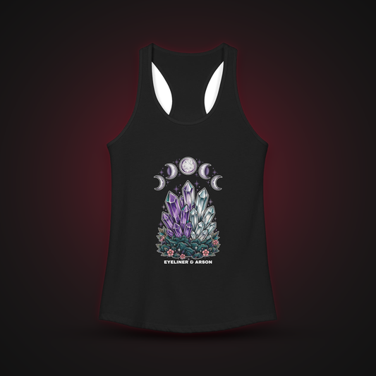 Eyeliner & Arson — Crystal Moons Racerback Tank