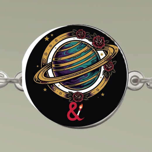 Eyeliner & Arson — Saturn Charm Bracelet