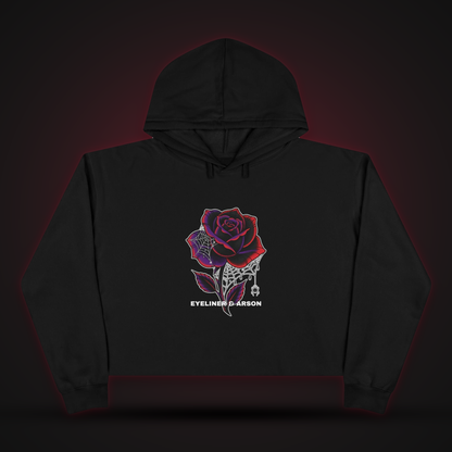 Spiderweb Rose Cropped Hoodie